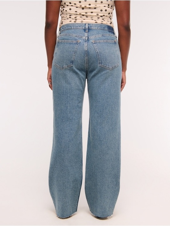 Abercrombie & Fitch High Rise 90s Relaxed Frayed Hem Jean Size 34 US 18 - Picture 5 of 16